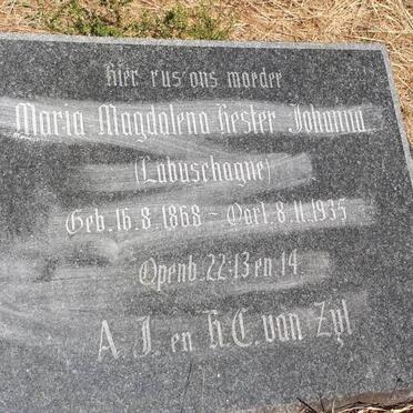 ZYL Maria Magdalena Hester Johanna, van nee LABUSCHAGNE 1868-1935