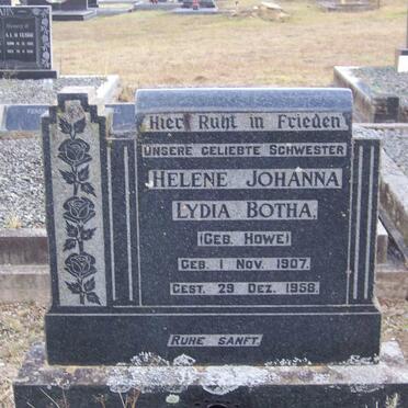 BOTHA Helene Johanna Lydia nee HOWE 1907-1958