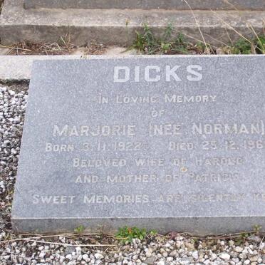 DICKS Marjorie nee NORMAN 1922-1969