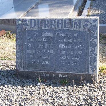 DURRHEIM Rudolph Otto 1888-1976 &amp; Louisa Johanna 1892-1984