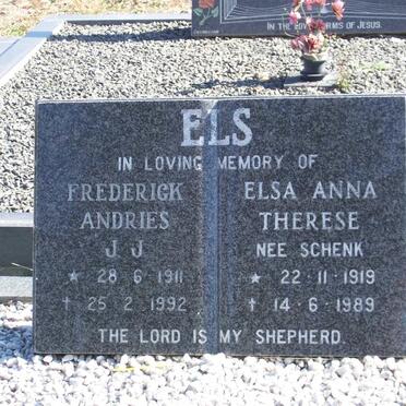 ELS Frederick Andries J.J. 1911-1992 &amp; Elsa Anna Theresa SCHENK 1919-1989