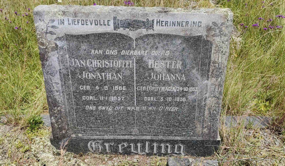 GREYLING Jan Christoffel Jonathan 1886-1957 & Hester Johanna CRUYWAGEN 1885-1956