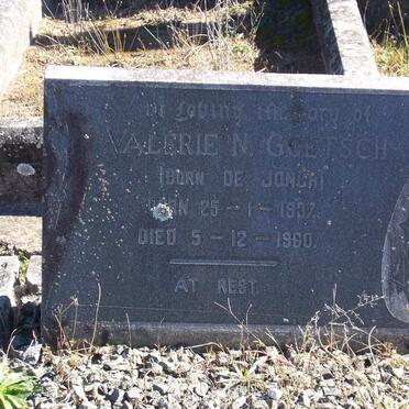 GOETSCH Valerie N. nee DE JONGH  1937-1960