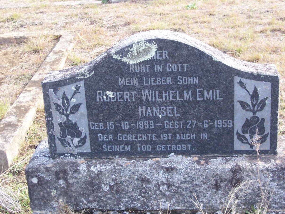 HANSEL Robert Wilhelm Emil 1899-1959