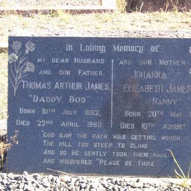 JAMES Thomas Arthur 1882-1960 &amp; Johanna Elizabeth 1884-1973
