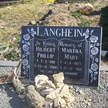 LANGHEIN Herbert Phillip 1918-2006 &amp; Martha Mary 1927-1990