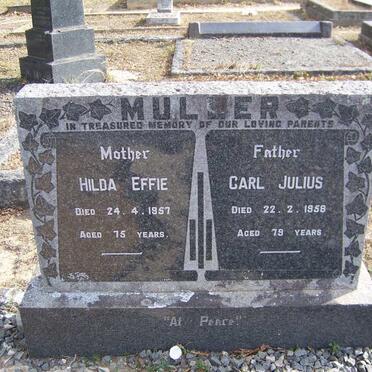 MULLER Carl Julius -1958 &amp; Hilda Effie -1957