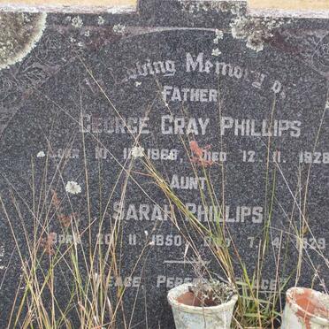 PHILLIPS George Gray 1868-1928 ::  PHILLIPS Sarah 1850-1929