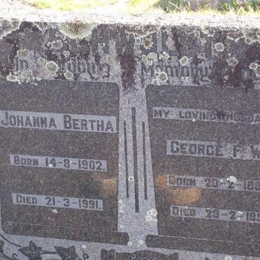 SCHWULST George P.W.1890-1957 &amp; Johanna Bertha 1902-1991