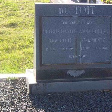 TOIT  Petrus Daniel, du 1891-1974 &amp; Anna Louisa MENTZ 1891-1982