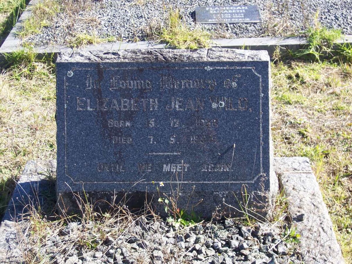 WILD Elizabeth Jean 19?8-1954