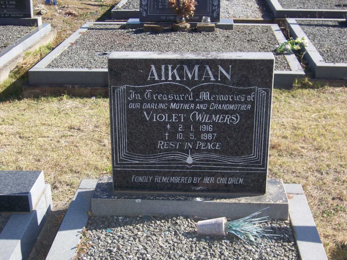 AIKMAN Violet nee WILMERS 1916-1987