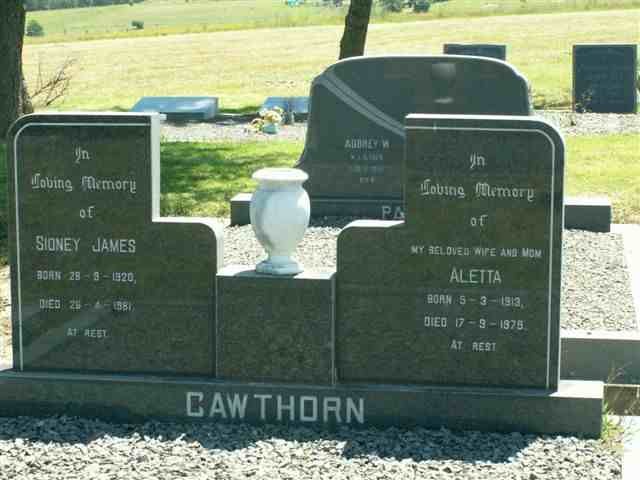 CAWTHORN Sidney James 1920-1981 &amp; Aletta 1913-1979