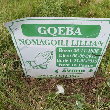 GQEBA Nomagqili Lillian 1928-2015
