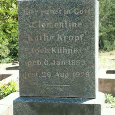 KROPF Clementine Kathe nee KÜHNE 1853-1929