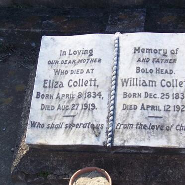 COLLETT William 1830-1925 &amp; Eliza 1834-1919