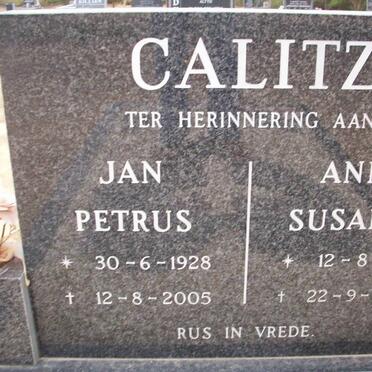 CALITZ Jan Petrus 1928-2005 &amp; Anna Susanna 1932-2007