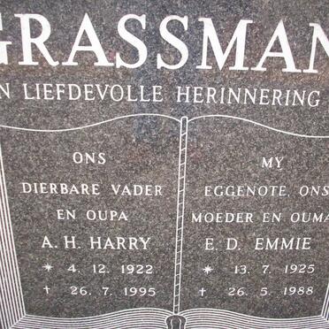 GRASSMANN A.H. 1922-1995 &amp; E.D. 1925-1988