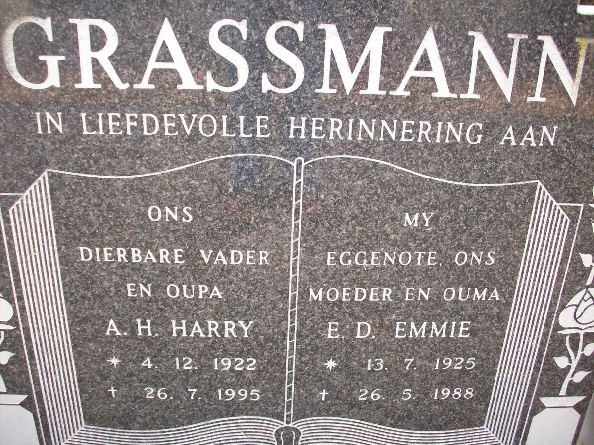 GRASSMANN A.H. 1922-1995 &amp; E.D. 1925-1988