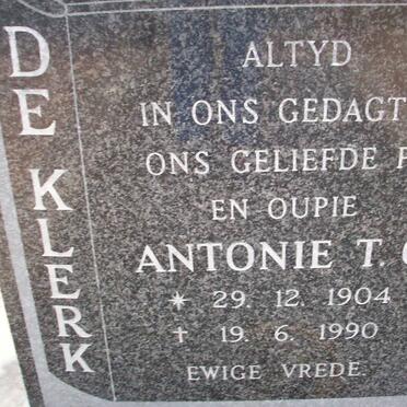 KLERK Antonie T.C., de 1904-1990