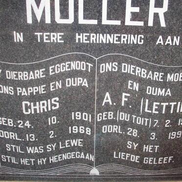 MULLER Chris 1901-1968 &amp; A.F. DU TOIT 1906-1998