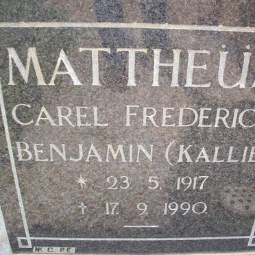 MATTHEUS Carel Frederick Benjamin 1917-1990