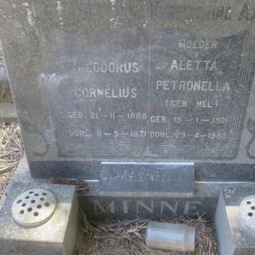 MINNE Theodorus Cornelius 1888-1971 &amp; Aletta Petronella NEL 1901-1983