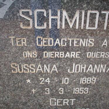 SCHMIDT Sussana Johanna 1889-1953