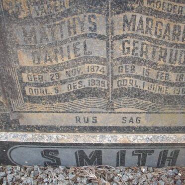 SMITH Matthys Daniel 1874-1939 &amp; Margaret Gertrude 1894-1960