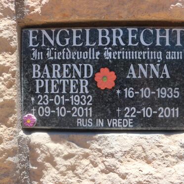 ENGELBRECHT Barend Pieter 1932-2011 &amp; Anna 1935-2011