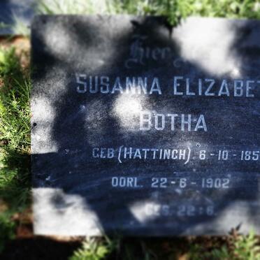 BOTHA Susanna Elizabeth nee HATTINGH 1853-1902