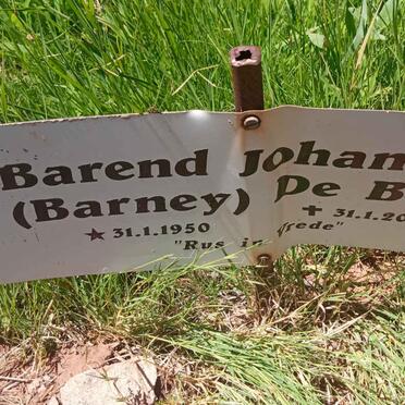 BEER Barend Johannes, de 1950-2001