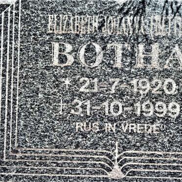 BOTHA Elizabeth Johanna 1920-1999