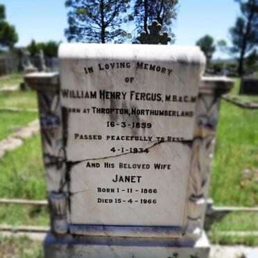 FERGUS William Henry 1859-1934 &amp; Janet 1866-1966