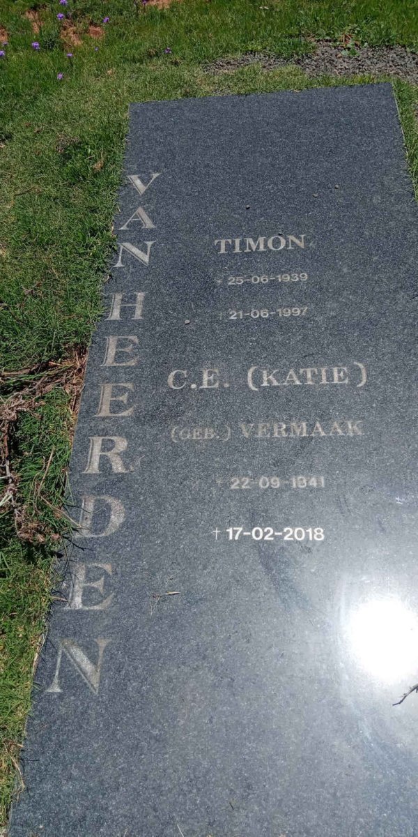 HEERDEN Timon, van 1939-1997 &amp; C.E. VERMAAK 1941-2018