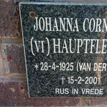 HAUPTFLEISCH Johanna Cornelia nee VAN DER WALT 1925-2001