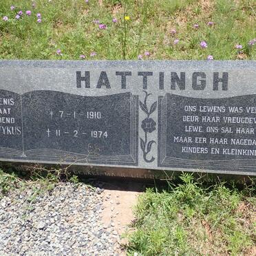 HATTINGH Johannes Lodewykus 1910-1974 &amp; Helena Catharina 1913-2008