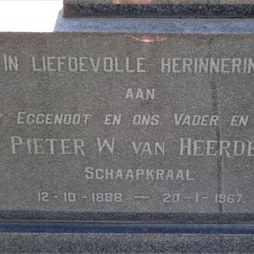 HEERDEN Pieter W., van 1888-1967