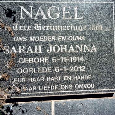 NAGEL Sarah Johanna 1914-2012