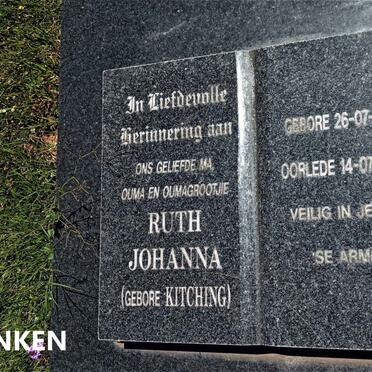 SCHONKEN Ruth Johanna nee KITCHING 1933-2010
