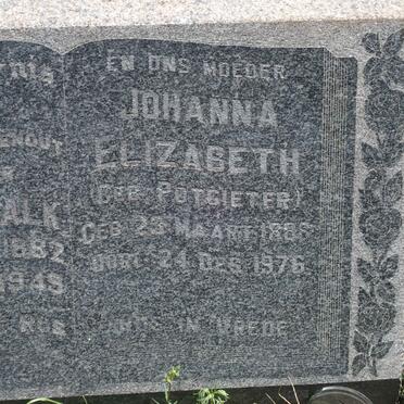 SCHALK Pieter 1882-1949 &amp; Johanna Elizabeth POTGIETER 1888-1976