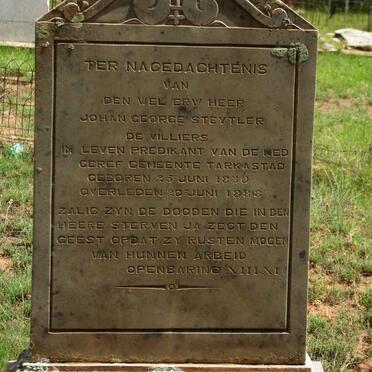 VILLIERS Johan George Steytler, de 1836-1888
