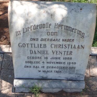 VENTER Gottlieb Christiaan Daniel 1886-1949