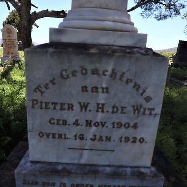 WIT Pieter W.H., de 1904-1920