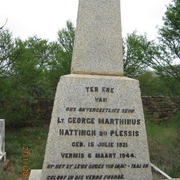 PLESSIS George Marthinus Hattingh, du 1921-1944