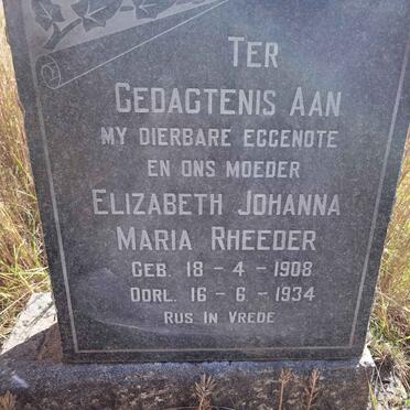 RHEEDER Elizabeth Johanna Maria 1908-1934