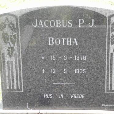 BOTHA Jacobus P.J. 1878-1935
