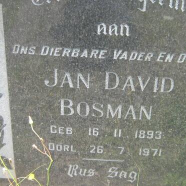 BOSMAN Jan David 1893-1971