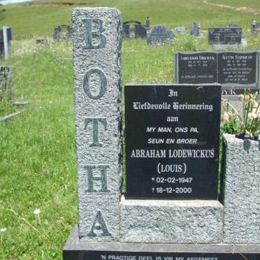 BOTHA Abraham Lodewickus 1947-2000