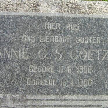 COETZEE Annie C.S. 1900-1966